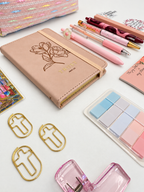 Trust pink Christian stationery collection with a Scripture journal, writing tools, bookmarks, washi tape, and Bible study accessories. Product photo 2 of 4.