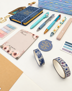 Strength blue Christian stationery collection with a Scripture journal, writing tools, bookmarks, and Bible study accessories. Product photo 3 of 4.