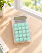 Pastel desktop calculator with colorful buttons and a clear display for home, office, or study. Product photo 4 of 5.