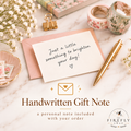 Handwritten gift note add-on for a personalized message with a Firefly Shop order. Product photo 1 of 1.